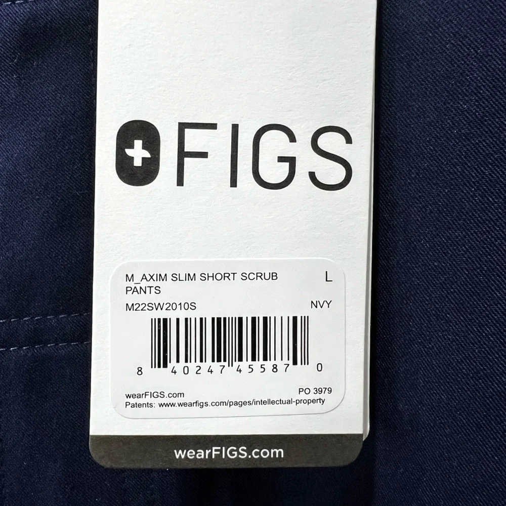 FIGS Men’s Axim Slim Short Scrub Pants – Navy – Size Large Short - NWT